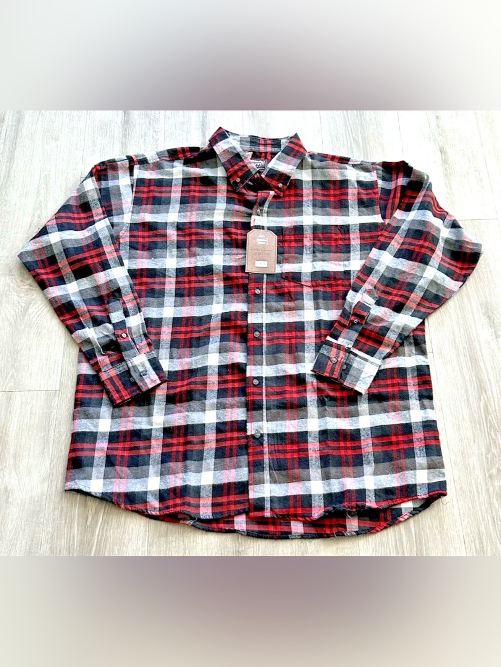 Jackson Hole Flannel Shirt Mens 3XL Red Black Plaid Long Sleeve Button Soft NEW